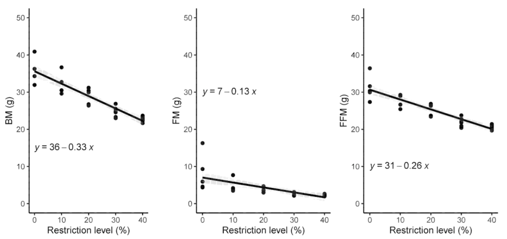Relationship Between Caloric Restriction Levels and Weight Loss in Terms of Body Mass, Fat Mass, and Fat-Free Mass
