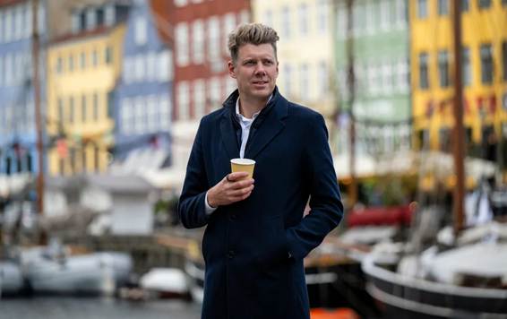 Morten Scheibye-Knudsen enjoying a cup of coffee
