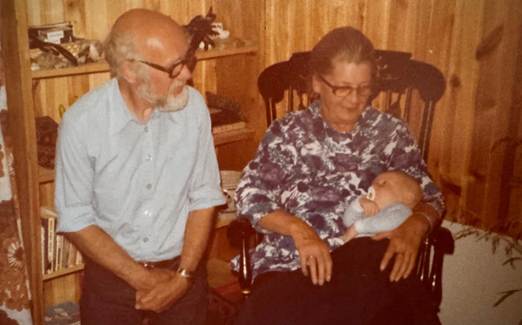 Morten Scheibye-Knudsen as a baby with his grandparents, who passed away when he was a child