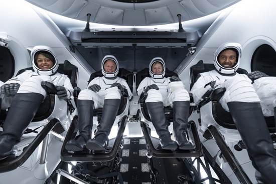 An image of Axiom-2 space mission crew members
