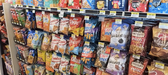 An image of processed foods for sale in a store