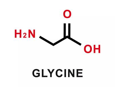 The molecular structure f the amino acid glycine